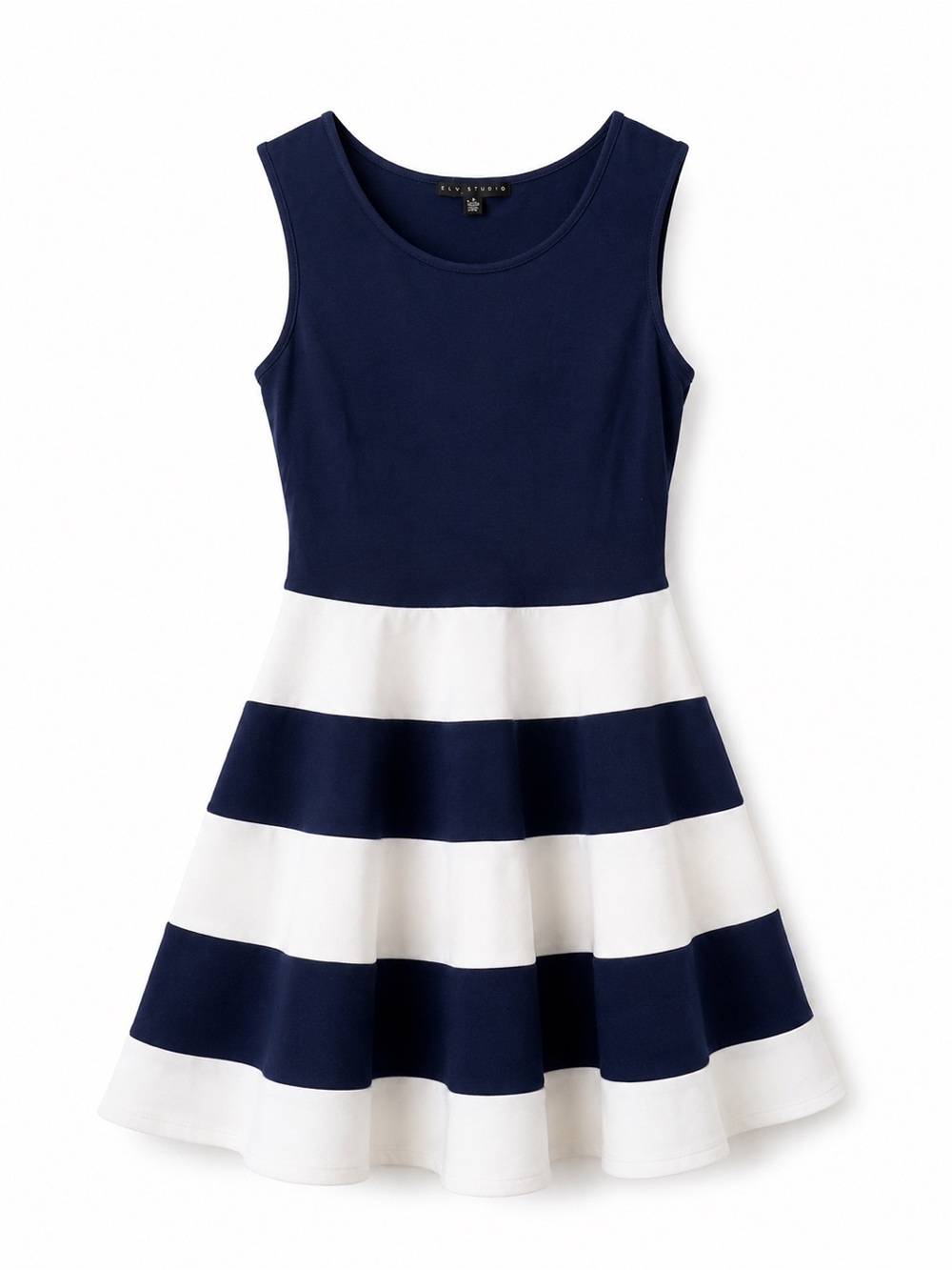 Navy & White Striped Fit-and-Flare Dress I European summer vibes I Old money sty